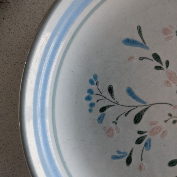 Vintage 1980s Floral Hand Decorated Dessert Plate - Picture 4 of 5